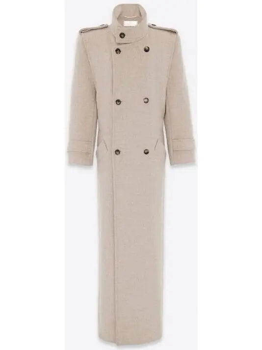 Oversized Coat in Wool Beige - Coats