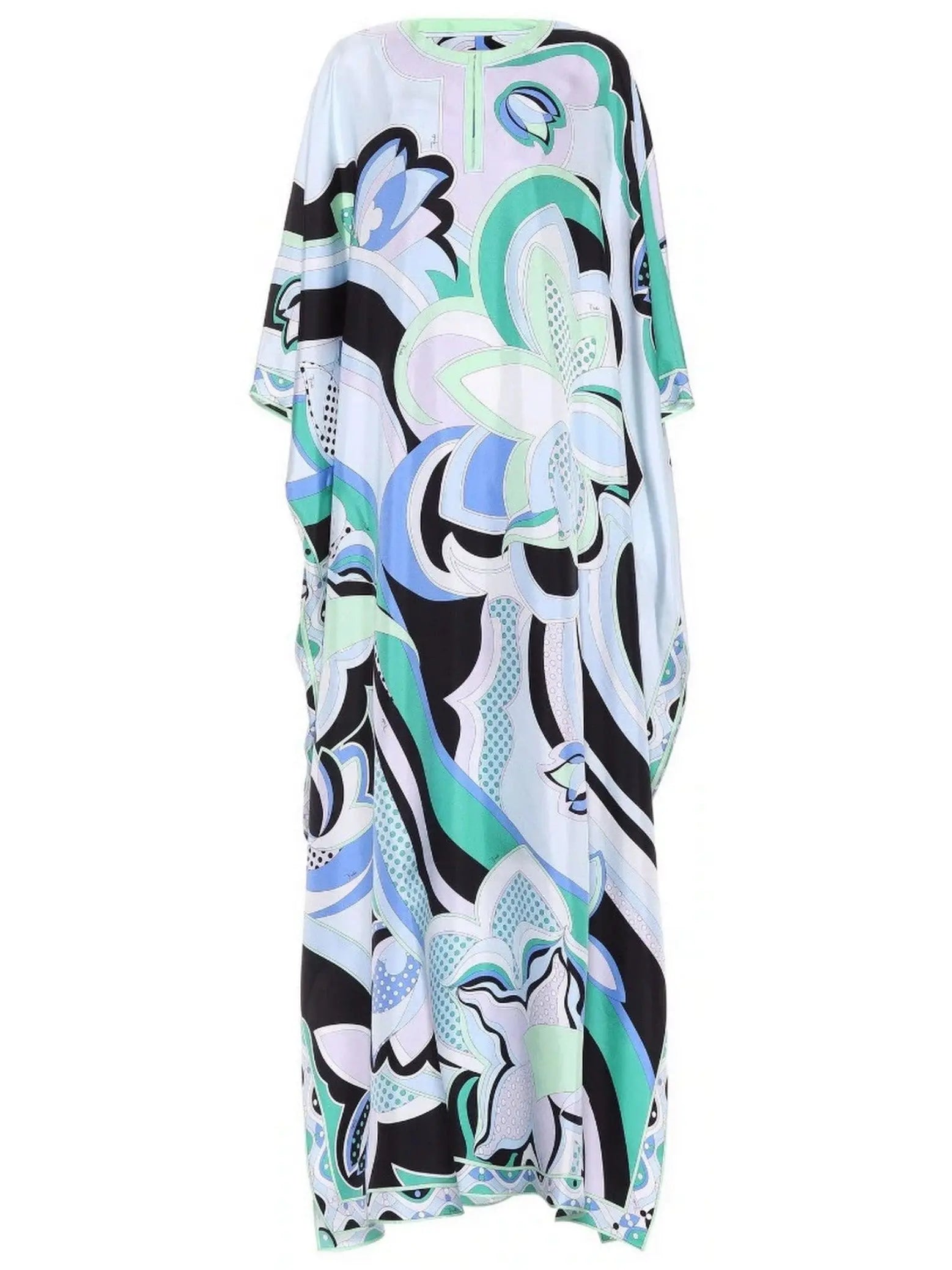 Oversized Printed Kaftan Dress - Dresses