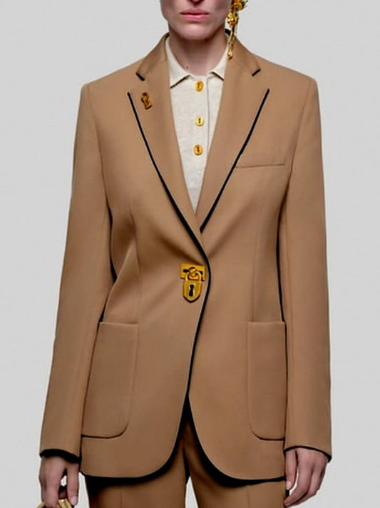 Padlock-Closure Single-Breasted Jacket - Jackets