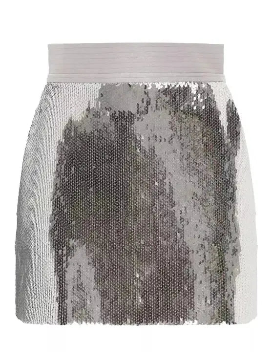 Pagett Silver Sequin Cropped Blazer and Skirt Set - Suits & Sets