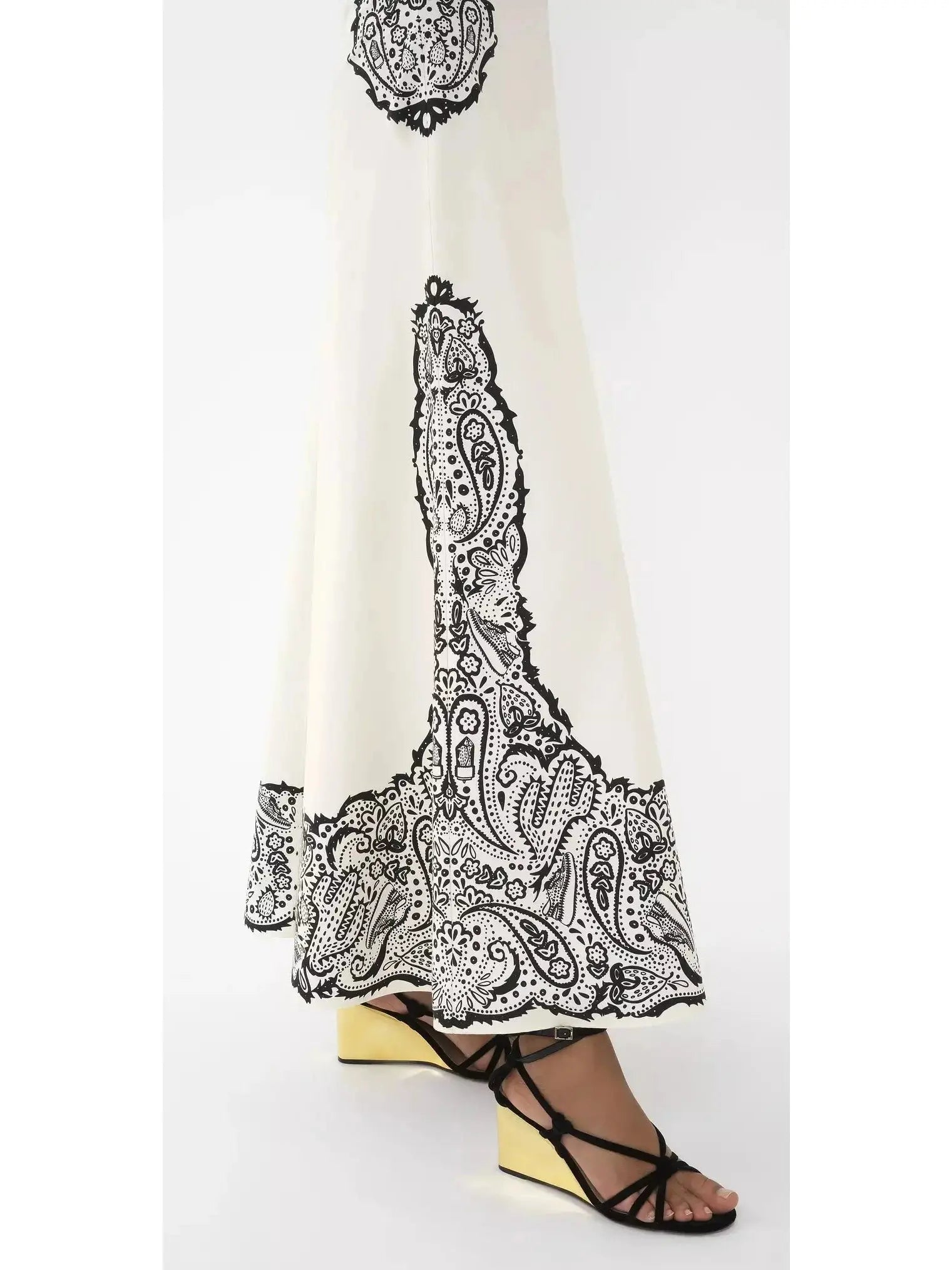 Paisley Printed Flared Skirt - Skirts