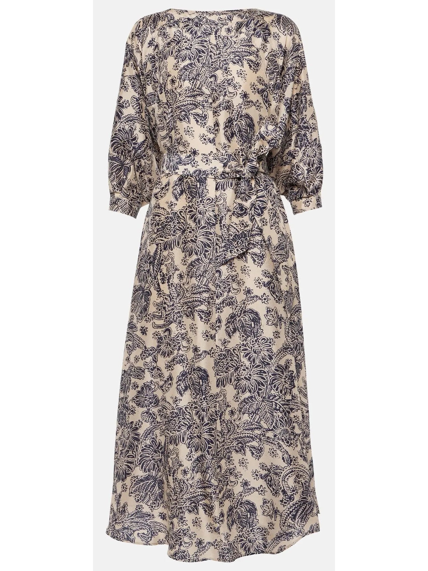 Paisley Printed Silk Midi Dress - Dresses