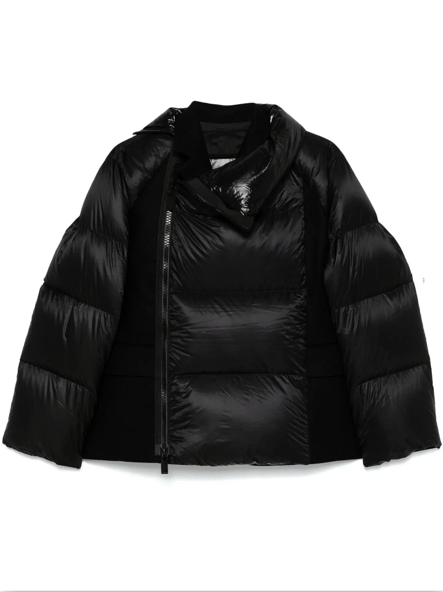 Paneled Feather Down Jacket in Black - Jackets