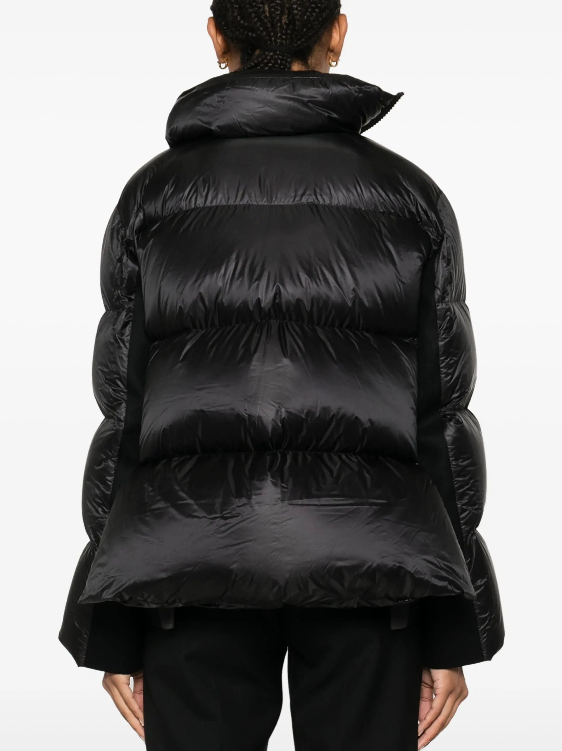 Paneled Feather Down Jacket in Black - Jackets