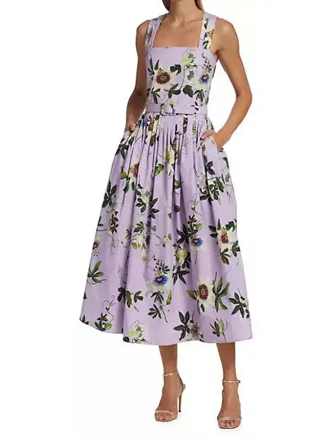 Passion Flower Cotton Dress - s - Dresses