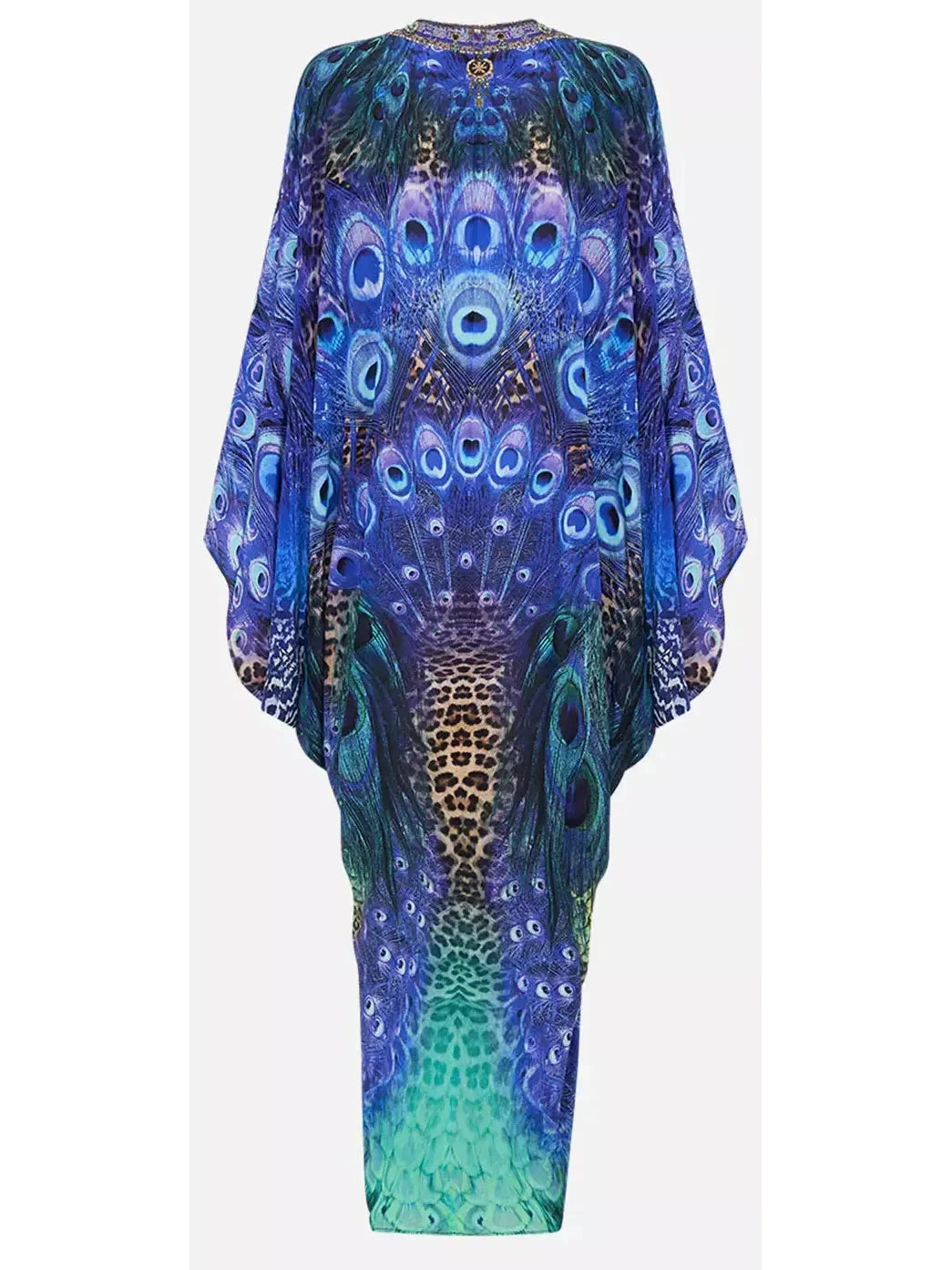 Peacock Rock T Shape Long Kaftan Dress - Dresses