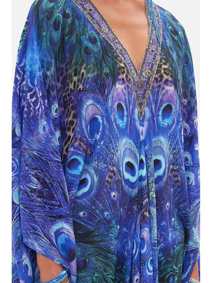 Peacock Rock T Shape Long Kaftan Dress - Dresses