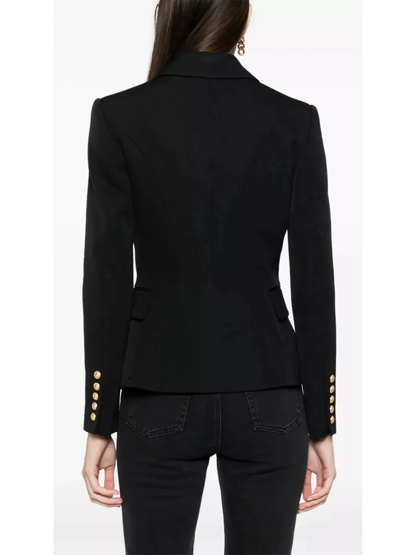 Peplum Crepe Slim-Fit Tailored Jacket - Jackets