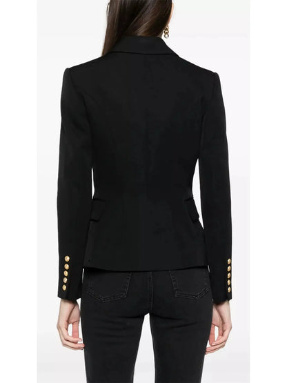 Peplum Crepe Slim-Fit Tailored Jacket - Jackets