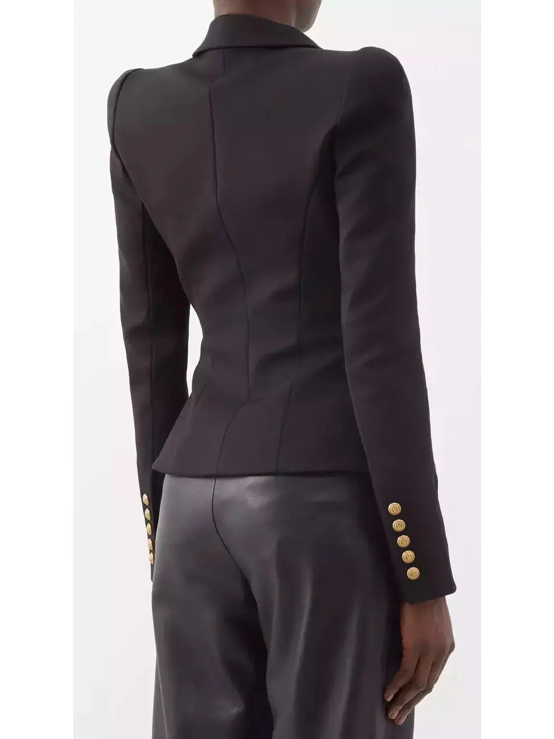 Peplum Crepe Slim-Fit Tailored Jacket - Jackets