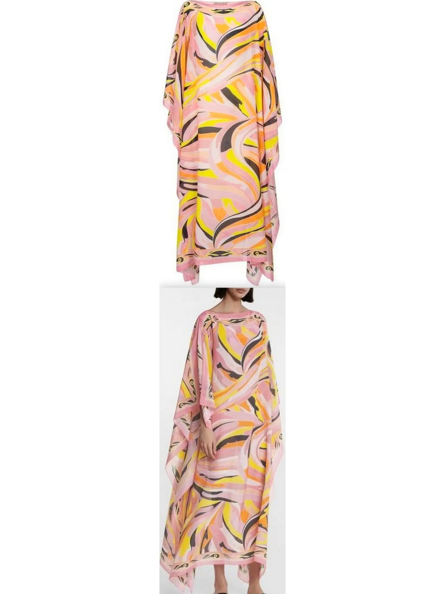 Pink Printed Kaftan - s - Dresses