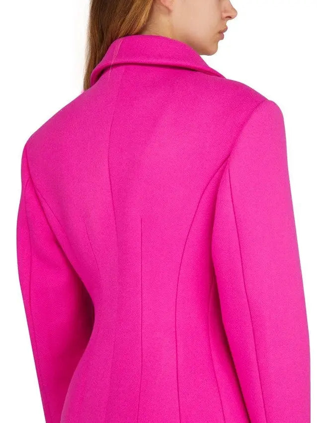 Pink Wool-Blend Wrap Coat - Coats