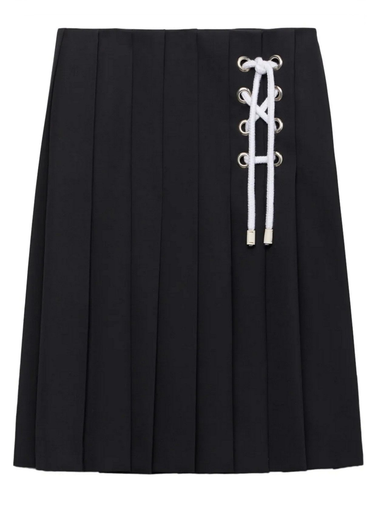 Pleated Skirt with Contrasting Lacing - Skirts