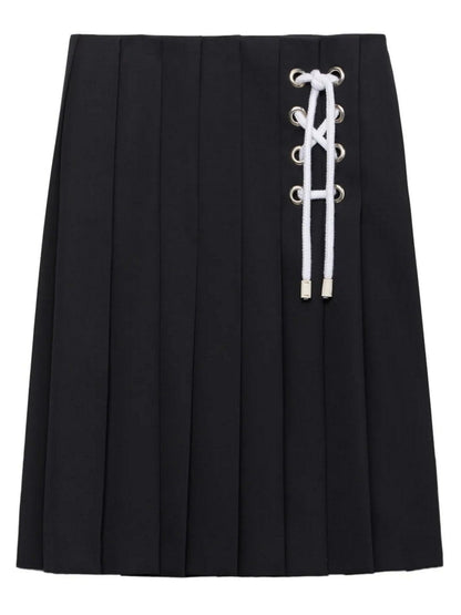 Pleated Skirt with Contrasting Lacing - Skirts