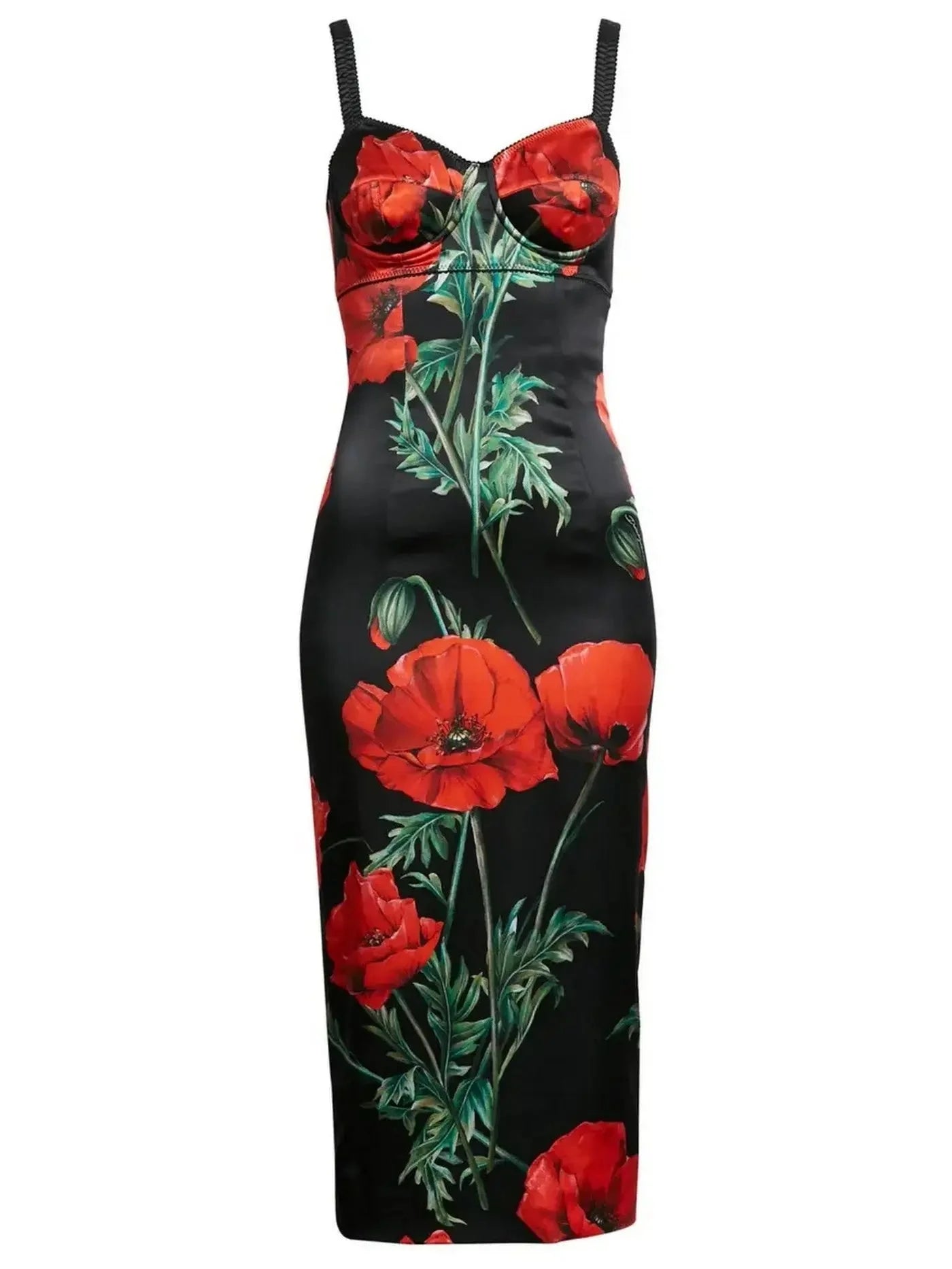 Poppy-Print Silk Dress - Dresses