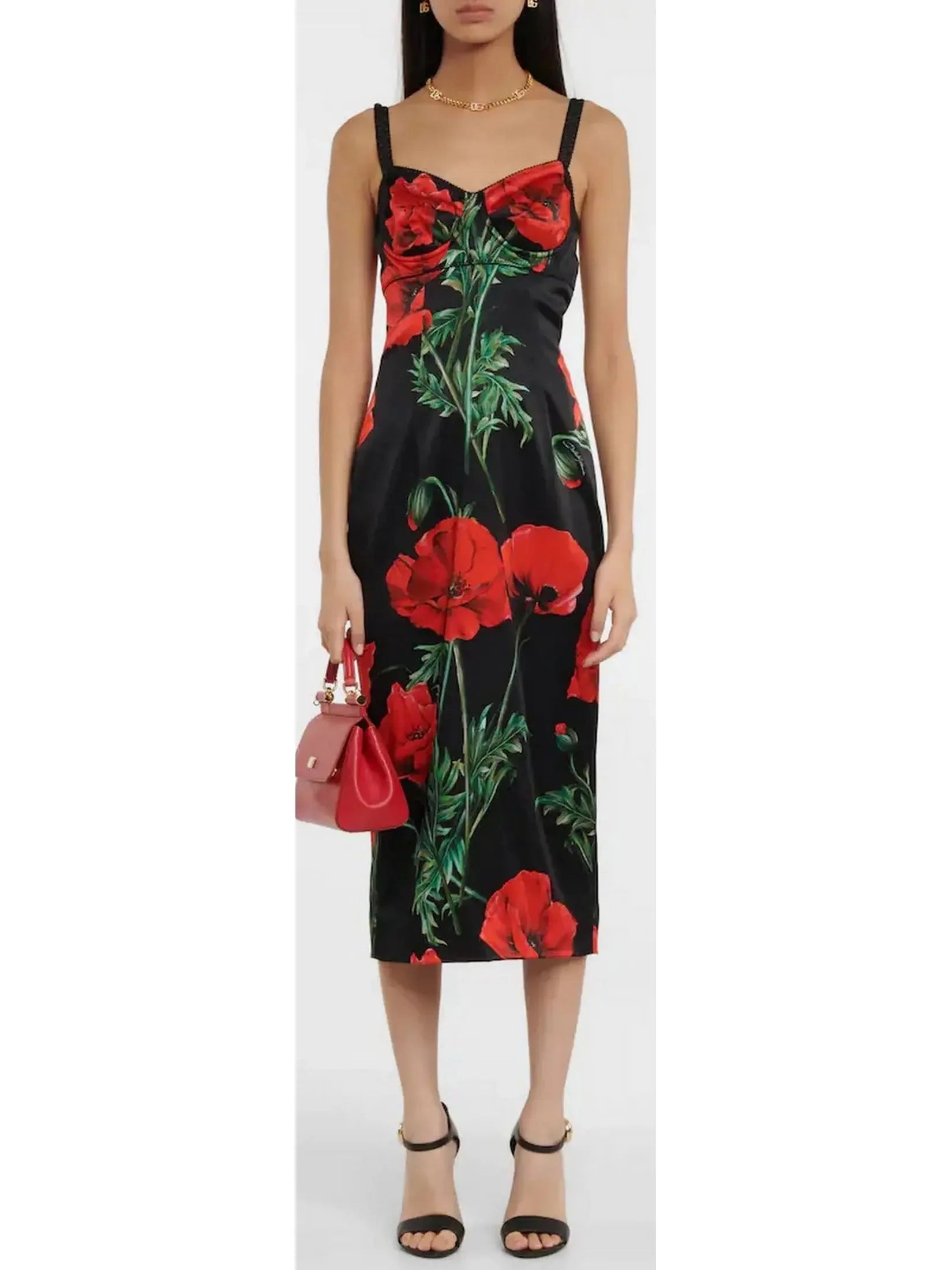 Poppy-Print Silk Dress - Dresses