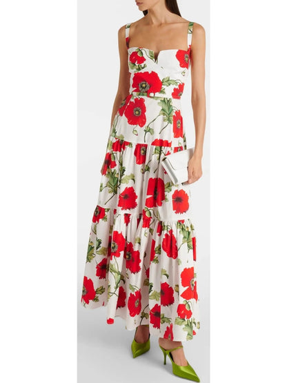 Poppy Printed Cotton Poplin Dress - small - Dresses