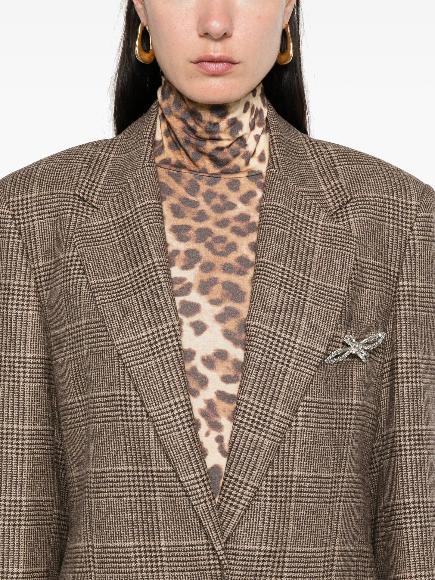 Prince of Wales Single-Breasted Check Blazer - Jackets