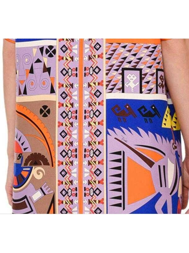 Printed Abstract Twill Tunic Dress - Dresses