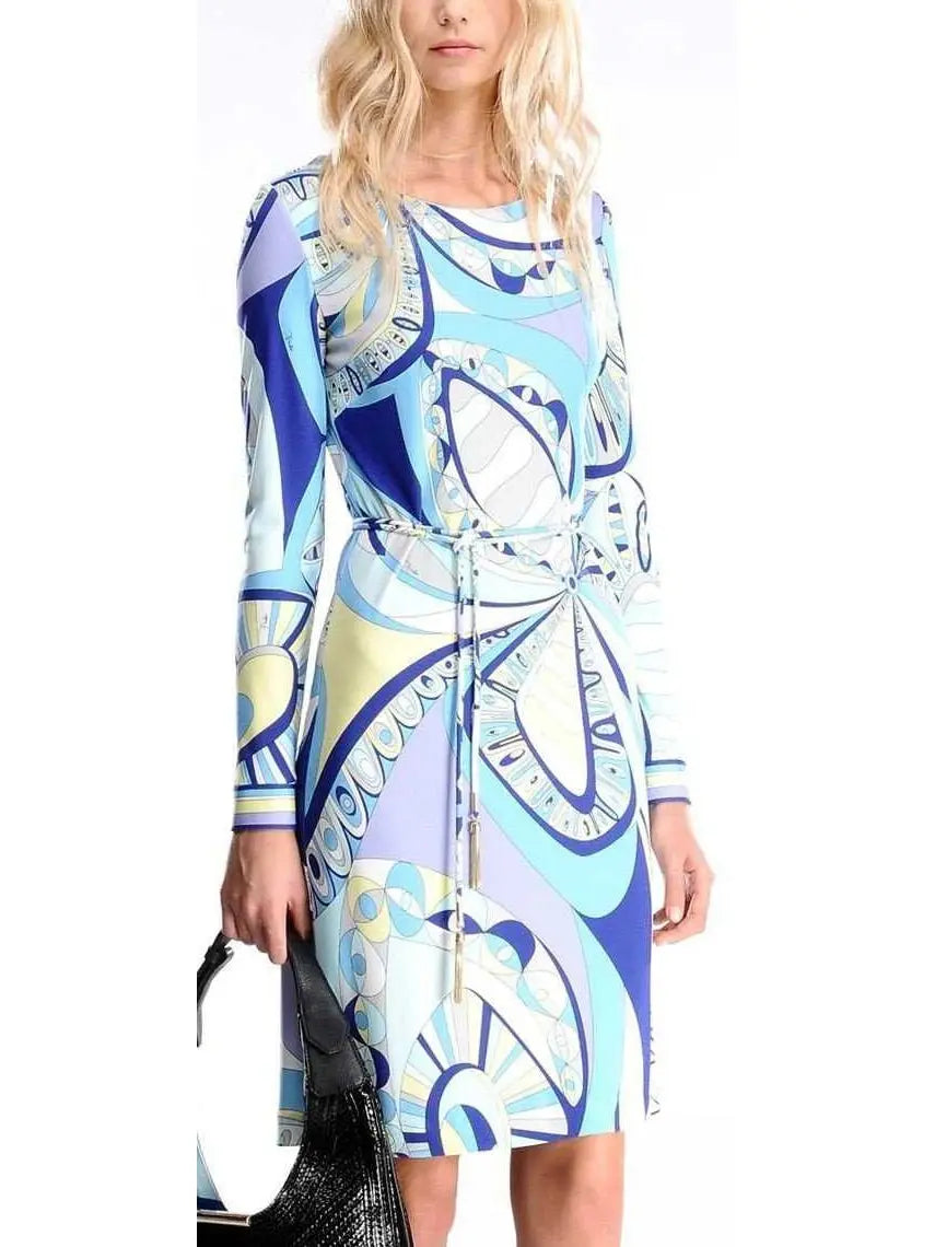 Printed Jersey Day Dress in a Silk Blend - Dresses