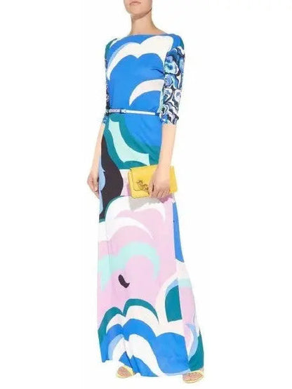 Printed Jersey Silk Maxi Dress - Dresses