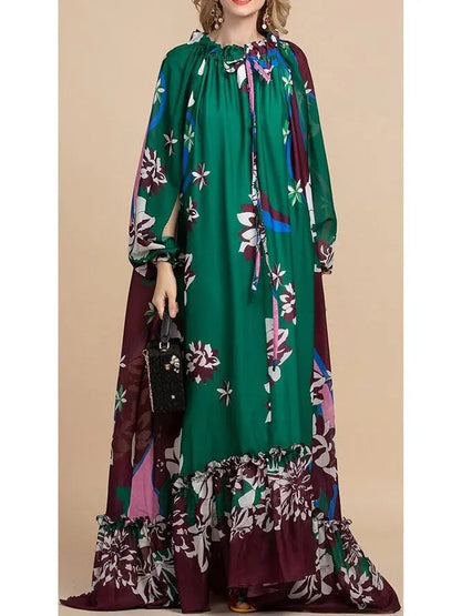 Printed Maxi Kaftan Dress - Dresses