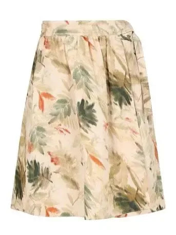Printed Silk Tie-Waist Short Skirt - Skirts