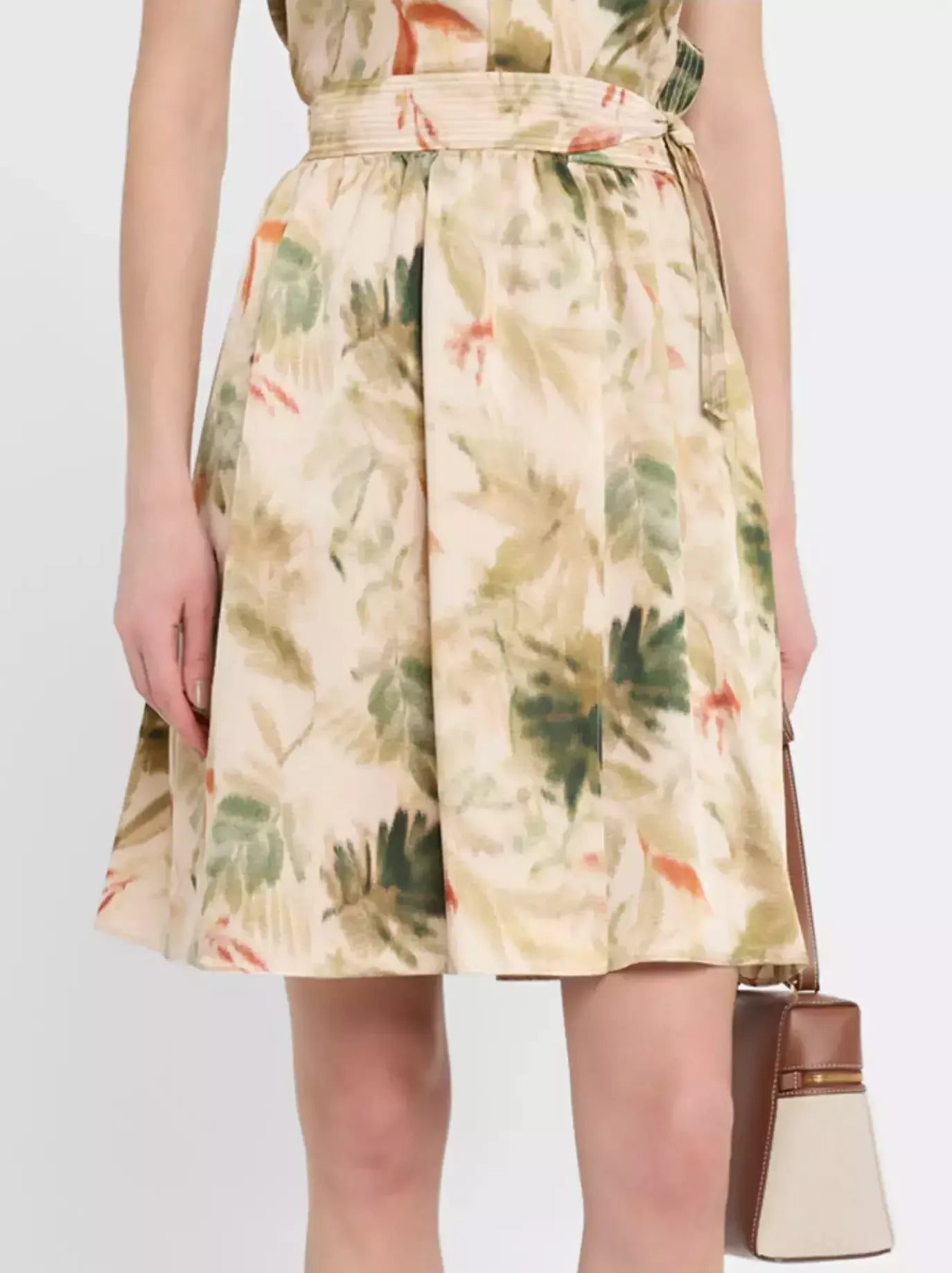 Printed Silk Tie-Waist Short Skirt - Small - Skirts