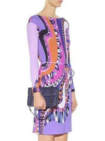 Psychedelic Abstract Printed Silk Dress - Dresses