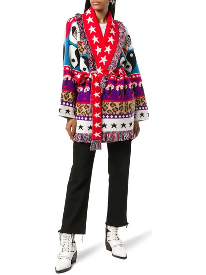 Psychedelic Mushrooms Printed Cardigan - Sweaters & Knitwear