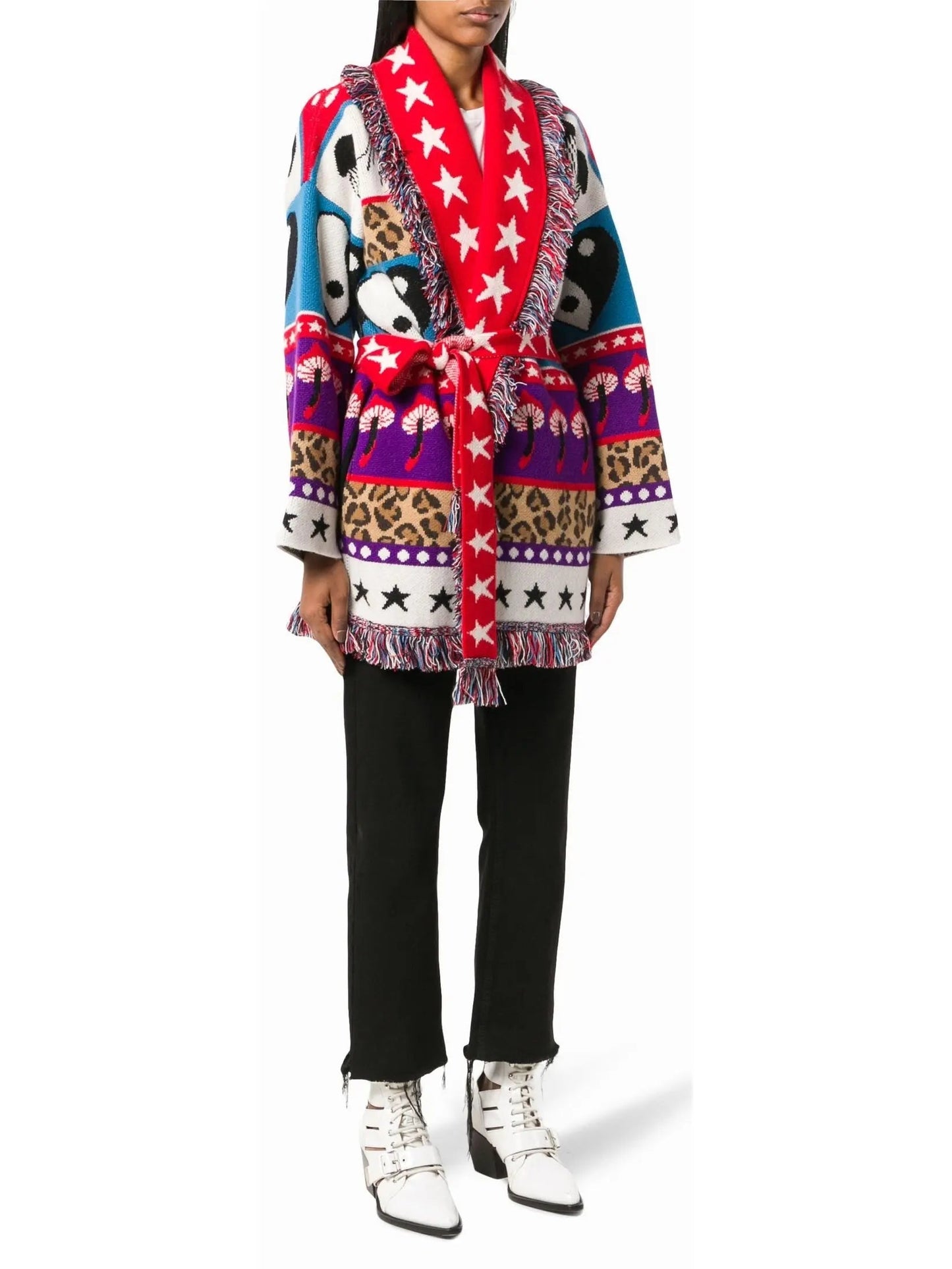 Psychedelic Mushrooms Printed Cardigan - Sweaters & Knitwear