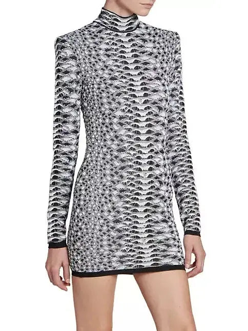 Python Textured Knit Mini Dress - Dresses