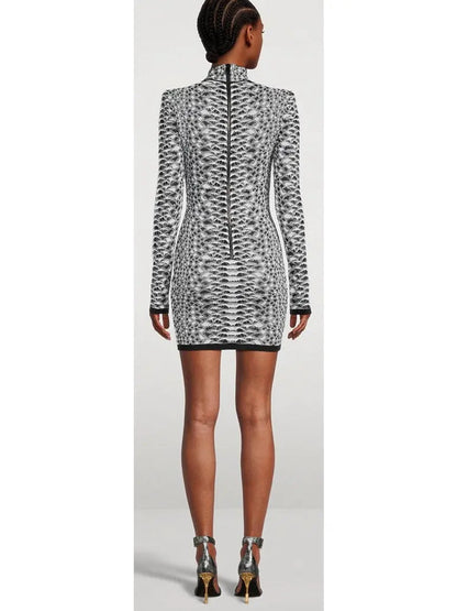 Python Textured Knit Mini Dress - Dresses