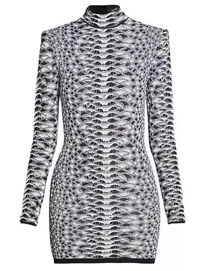 Python Textured Knit Mini Dress - Dresses