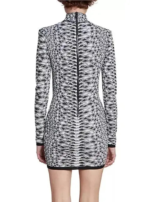 Python Textured Knit Mini Dress - Dresses