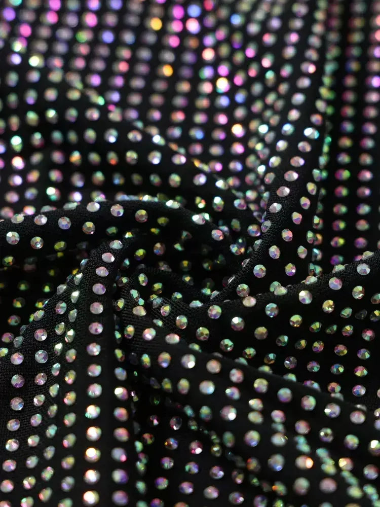Rhinestone Embellished Black Maxi Tank Dress - Dresses