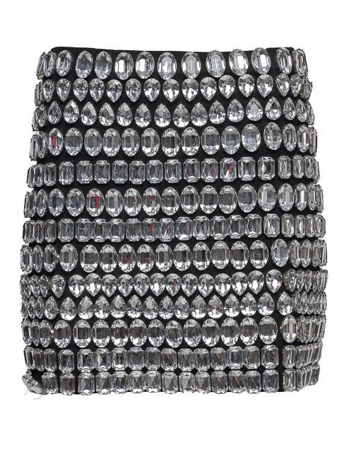 Rhinestone-Embellished Bustier Top and Skirt set - Suits & Sets