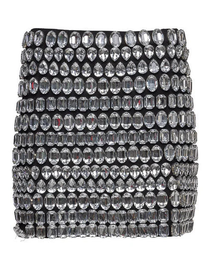 Rhinestone-Embellished Bustier Top and Skirt set - Suits & Sets