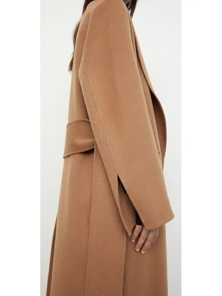 Robe Wrap Coat in Camel - Coats