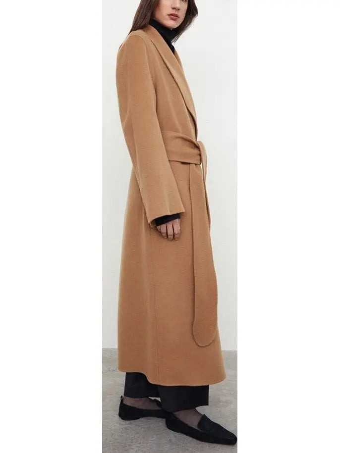 Robe Wrap Coat in Camel - Coats