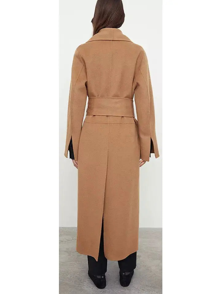 Robe Wrap Coat in Camel - Coats