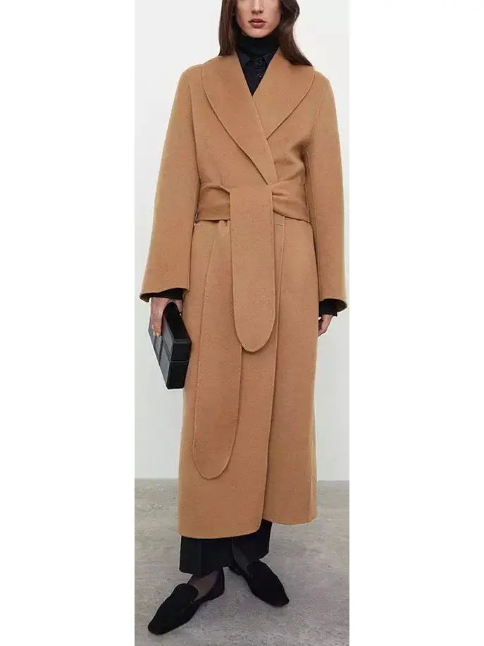 Robe Wrap Coat in Camel - Coats