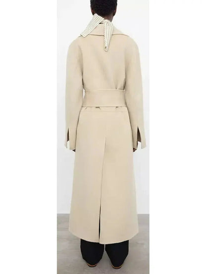 Robe Wrap Coat in Oatmeal Beige - Coats