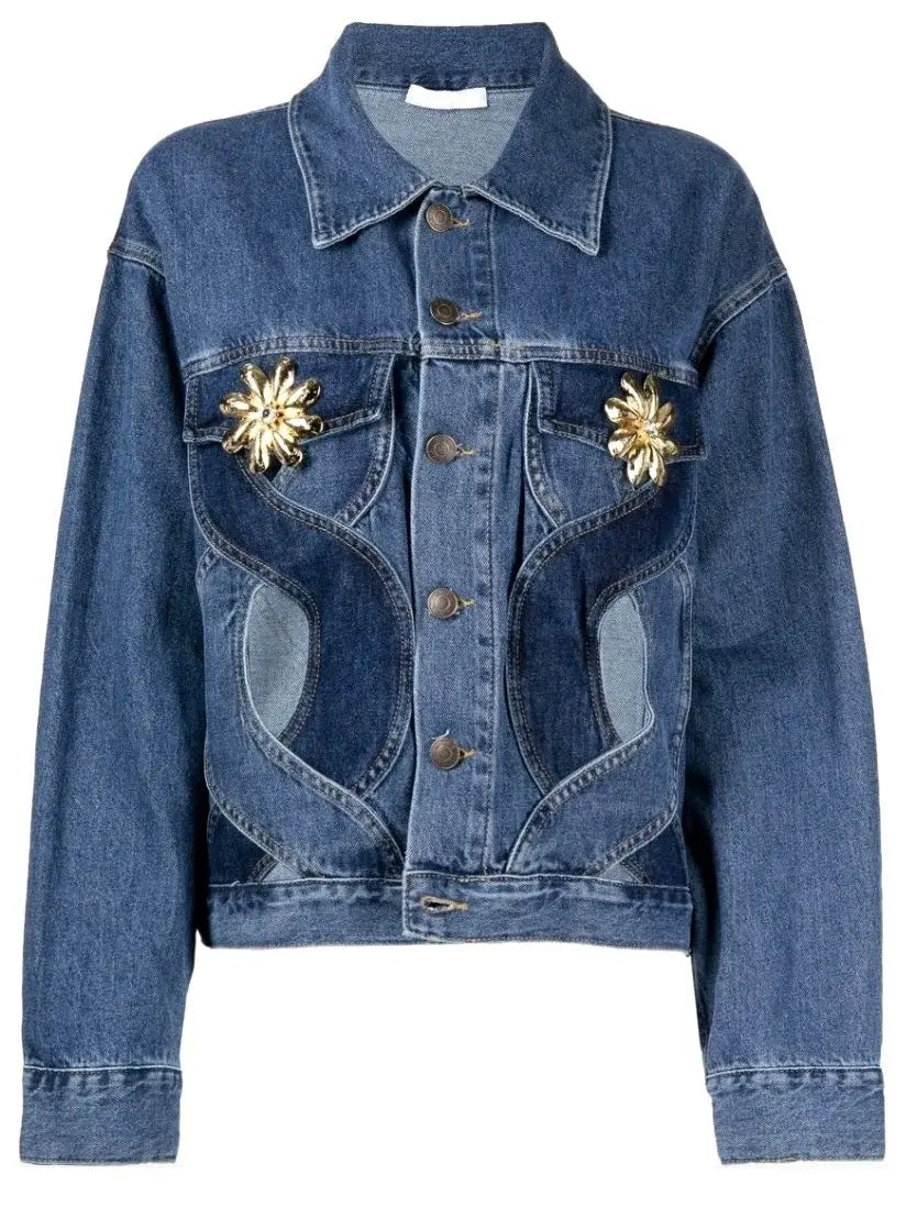 Rope Cut-Out Denim Jacket and Jean Set - Suits & Sets