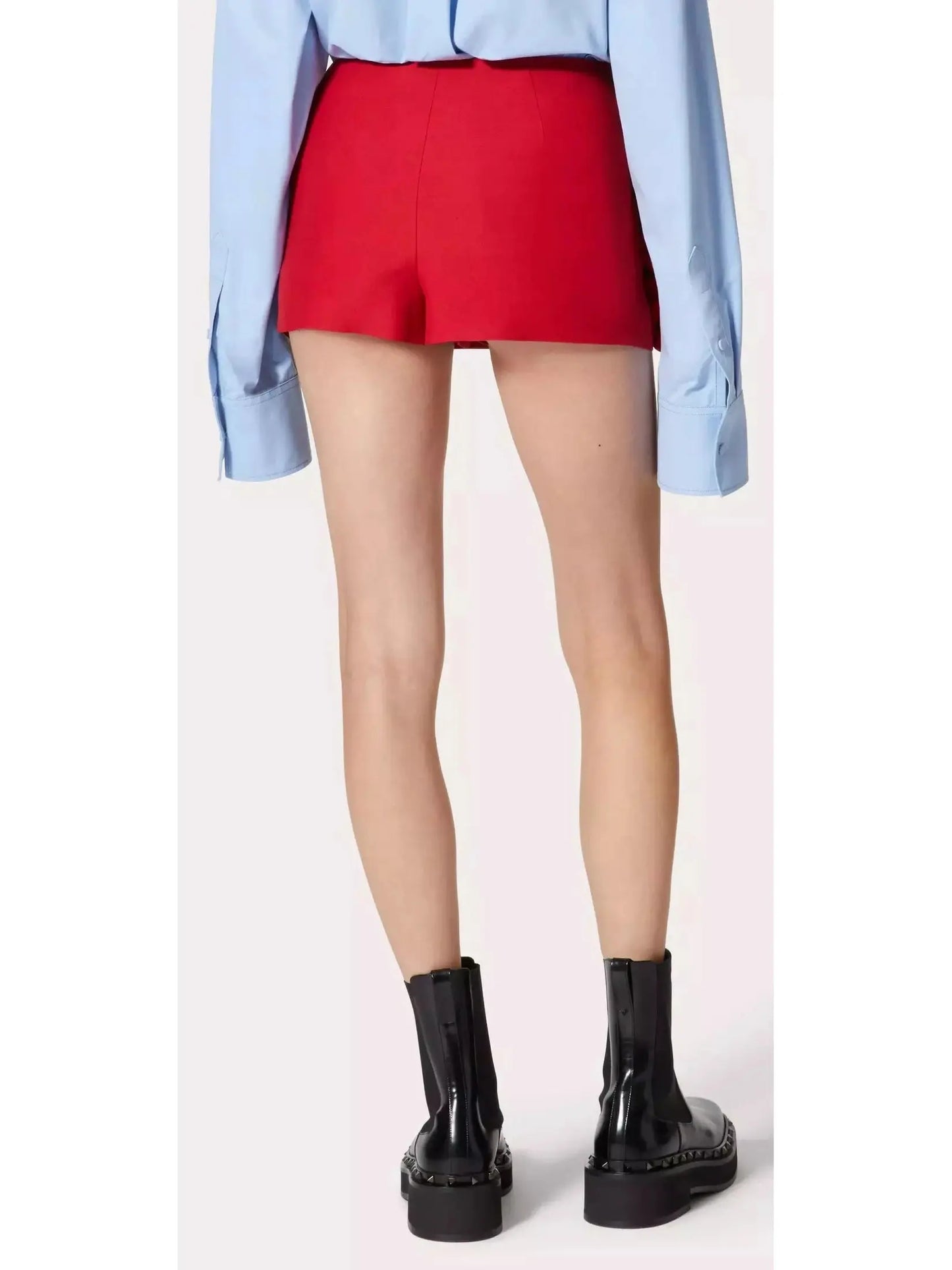 Rose Detail Mini Skort in Red - Skirts