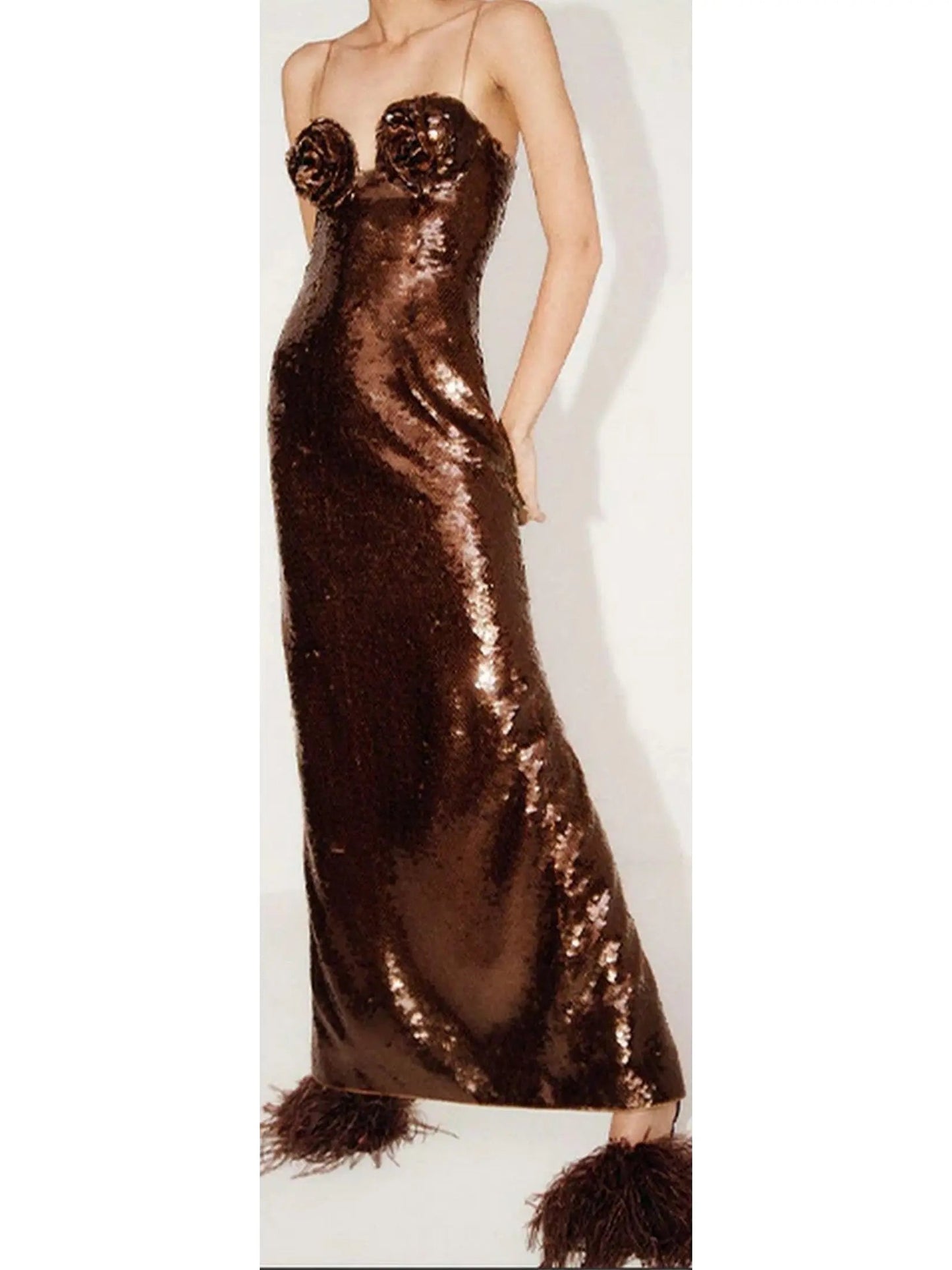 Roses Sequin Evening Dress - xs - Dresses