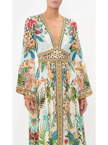 Royalty Loyalty Kimono Sleeve Dress With Shirring Detail - Dresses