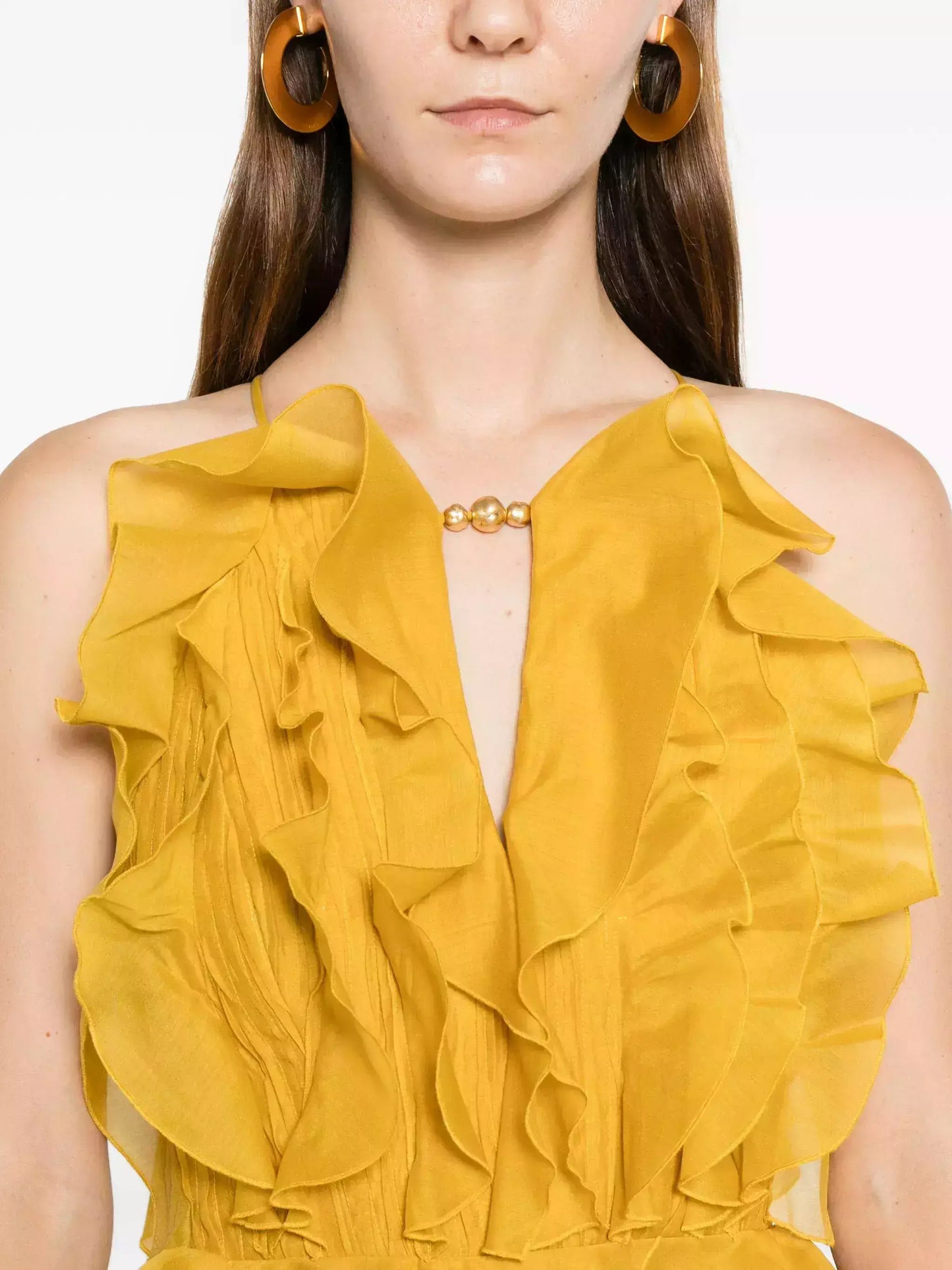 Ruffled Layered Halter Maxi Dress - Dresses