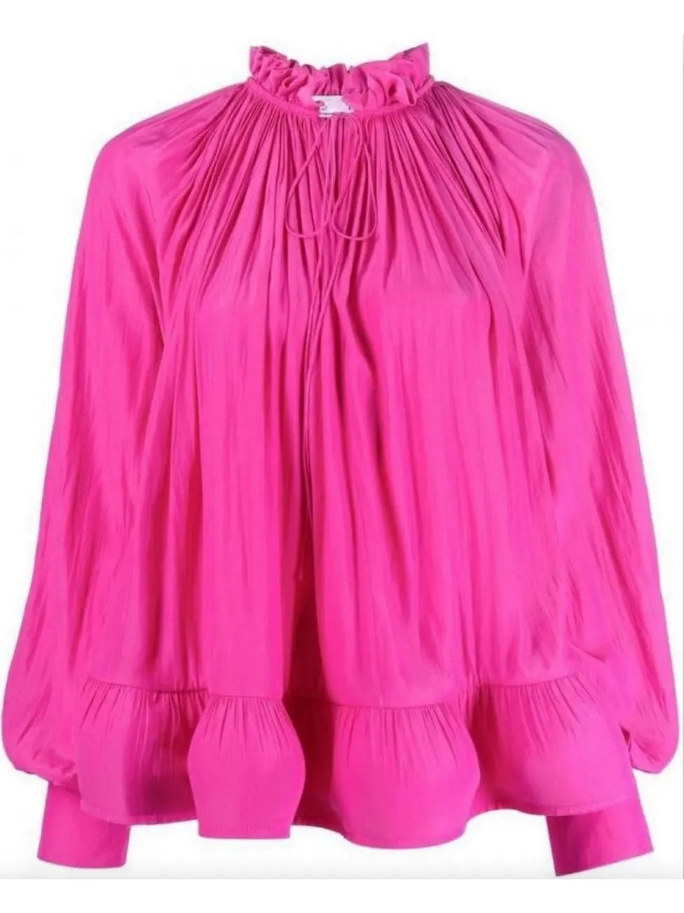 Ruffled Pleated Blouse Pink - Tops