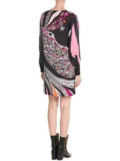 Sagittarius Printed Cocoon Dress - Dresses